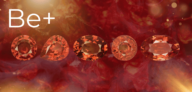 Beryllium-treated sapphire gemstones with enhanced color